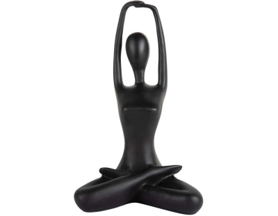 Statue en polyrésine Stretched Lotus (Noir)