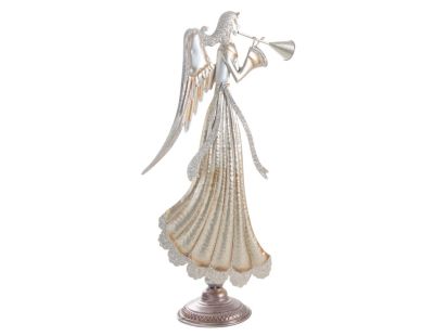 Statuette ange en métal doré et paillettes