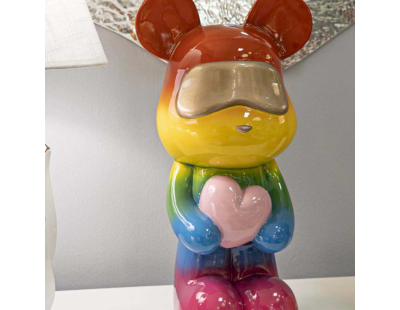 Statuette ourson en polyrésine Rainbow (Modèle 1)