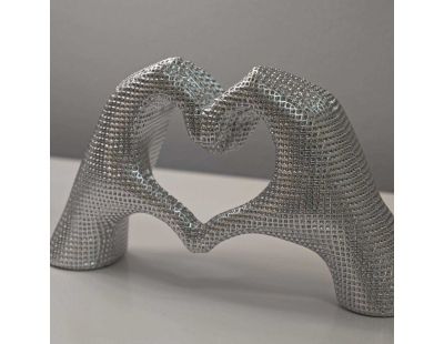 Statuette en polyrésine Hands lover 25 x 7.5 x 13.5 cm (Argenté)