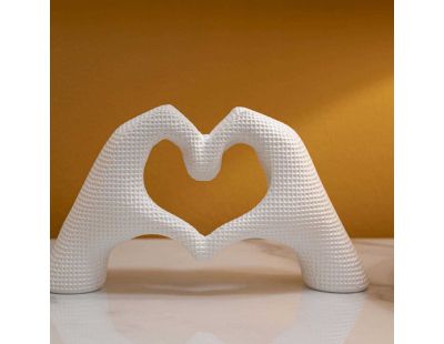Statuette en polyrésine Hands lover 25 x 7.5 x 13.5 cm (Blanc)