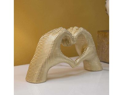 Statuette en polyrésine Hands lover 25 x 7.5 x 13.5 cm (Doré)
