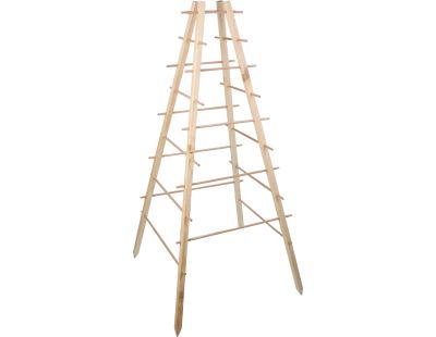 Support en bois de pin pour plantes 4 piquets (Pyramide)