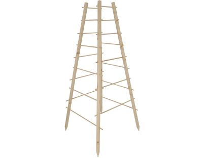 Support en bois de pin pour plantes 4 piquets (Pyramide)