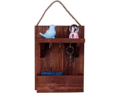 Support à clés en bois avec range courrier Holder (Noyer)
