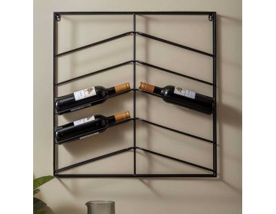 Support mural pour bouteilles de vin Cuadro (Noir)