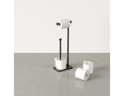 Support pour papier toilette avec réserve Cappa (Noir)