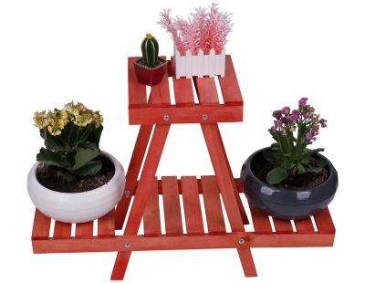 Support à plantes en bois Nave (Rouge)