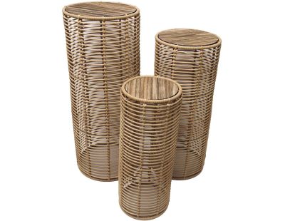 Support à plantes imitation rotin (Lot de 3)