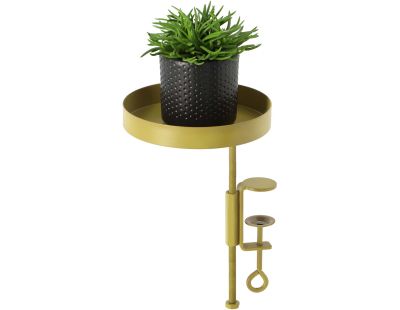 Support à plantes rond à fixer hauteur réglable doré (20.9 x 14 cm)