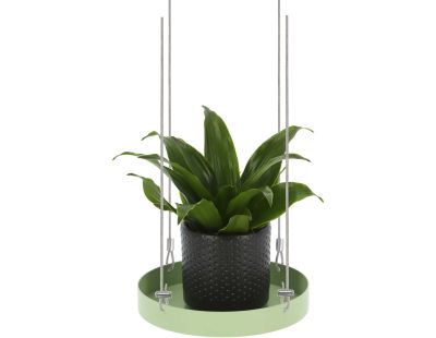 Support à plantes rond à suspendre vert (Diamètre de 14 cm)