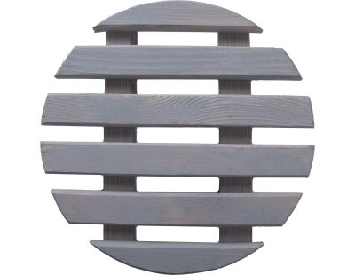 Support à roulettes en bois pour plantes d'intérieur (Rond - Gris)