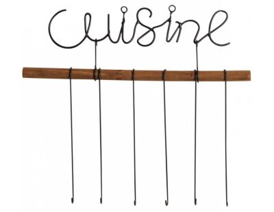 Support ustensiles de cuisine 6 crochets