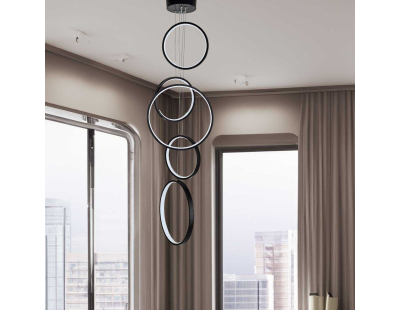 Suspension LED anneaux design Entryway