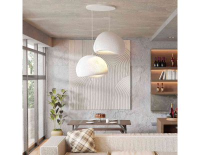 Suspension 2 abats jour Wabi Sabi Barecasts (Blanc)