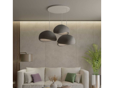 Suspension 3 abats jour Wabi Sabi Haze & Hues (Gris)