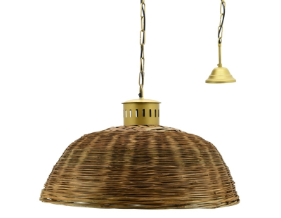 Suspension en bambou teinté et métal doré (Diamètre 70 cm)