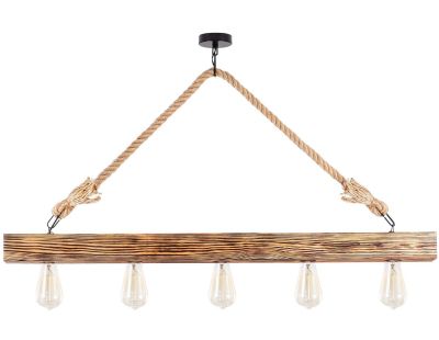 Suspension en bois 5 ampoules Erebos