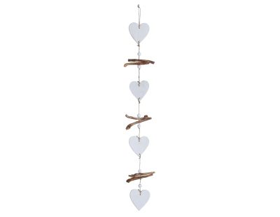 Suspension 4 coeurs en bois