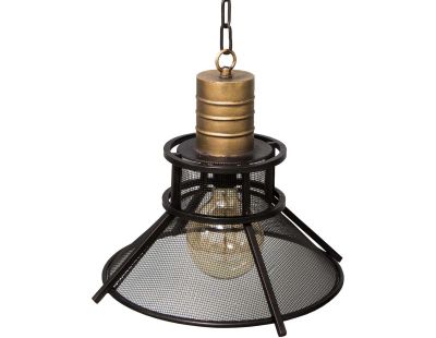 Suspension industrielle en fer noir 43 cm