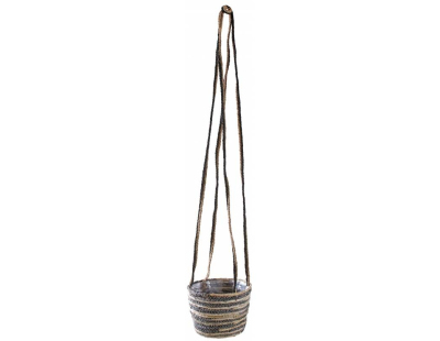 Suspension en jute noire et naturelle