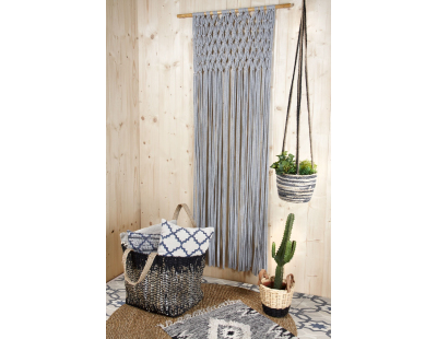Suspension en jute noire et naturelle