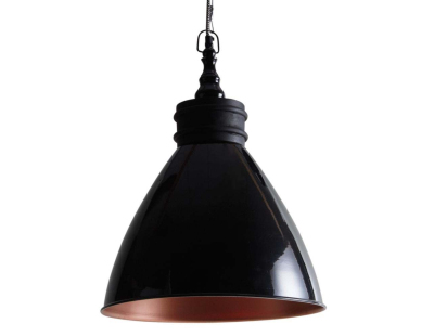 Suspension en métal laqué et bois (Noir)