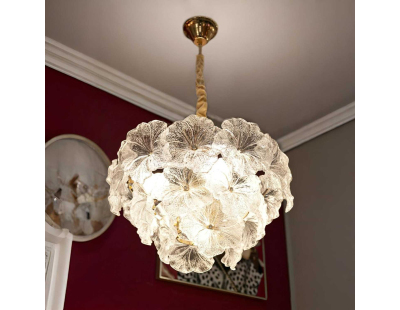 Suspension en métal et verre Ibiscus 47 x 73 cm
