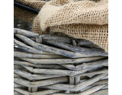 Suspension en osier gris et jute