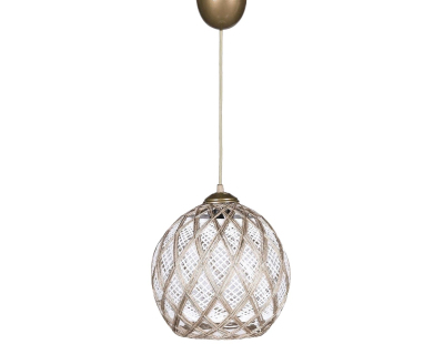 Suspension en plastique et coton chandelier (Blanc et argenté)