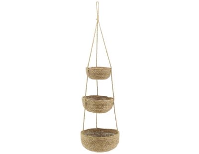 Suspension 3 pots en jonc naturel