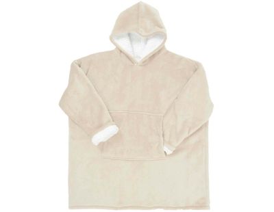 Sweat à capuche avec fermeture intérieur en sherpa (Beige)