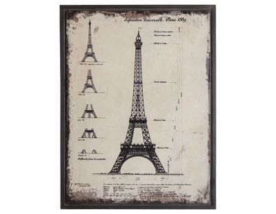 Tableau Architecte en bois (Tour Eiffel)