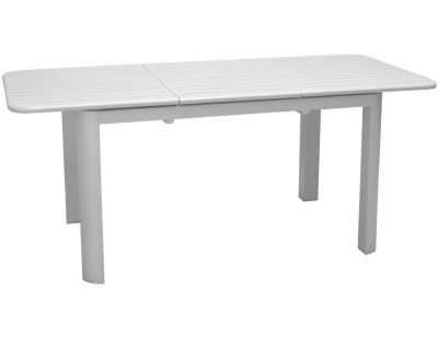 Table en aluminium avec allonge Eos 130-180 cm (Blanc)