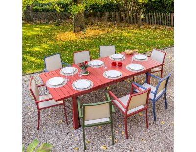 Table en aluminium extensible 8 à 10 personnes Santorin (Terracotta)