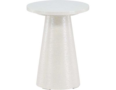 Table d'appoint ø35 cm Lanzo (Blanc brillant)