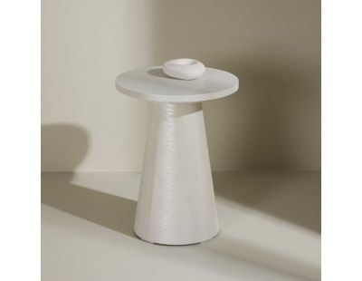 Table d'appoint ø35 cm Lanzo (Blanc brillant)