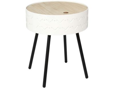 Table d'appoint avec coffre intégré Eugénie (Blanc)