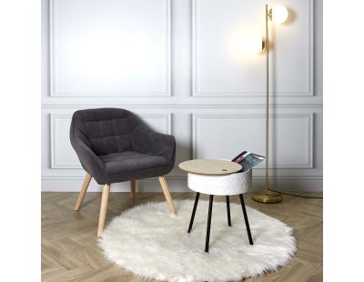 Table d'appoint avec coffre intégré Eugénie (Blanc)