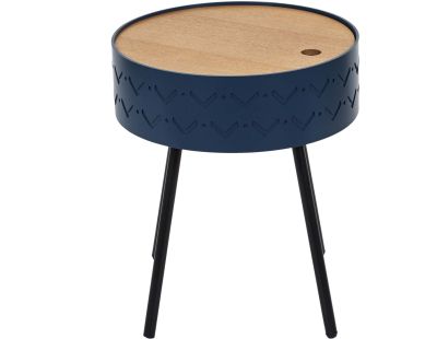 Table d'appoint avec coffre intégré Eugénie (Bleu nuit)