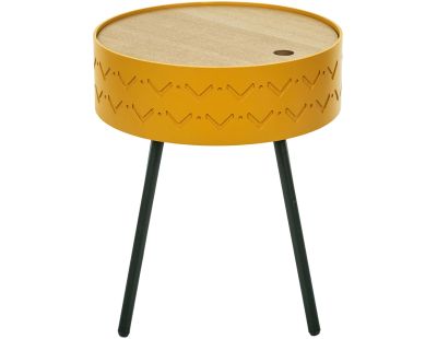 Table d'appoint avec coffre intégré Eugénie (Jaune moutarde)