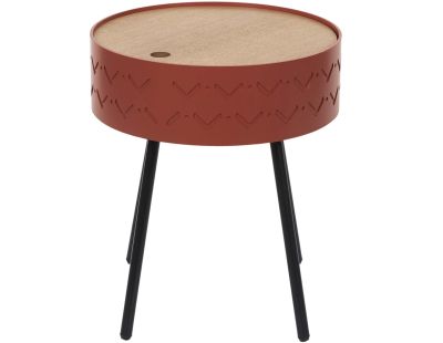 Table d'appoint avec coffre intégré Eugénie (Rouge brique)