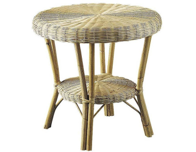 Table d'appoint en manau et moelle de rotin naturelle