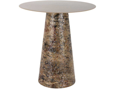 Table d'appoint en métal Mosaic Marble High (Marron)
