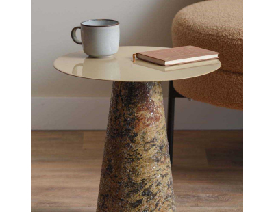 Table d'appoint en métal Mosaic Marble High (Marron)