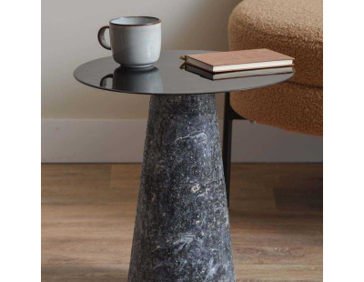 Table d'appoint en métal Mosaic Marble High (Noir)