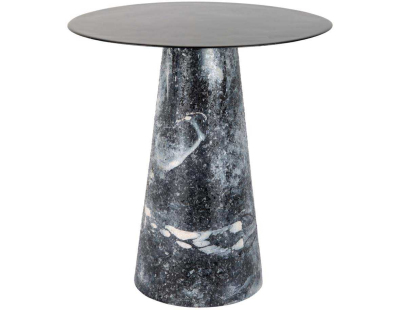 Table d'appoint en métal Mosaic Marble High (Blanc)