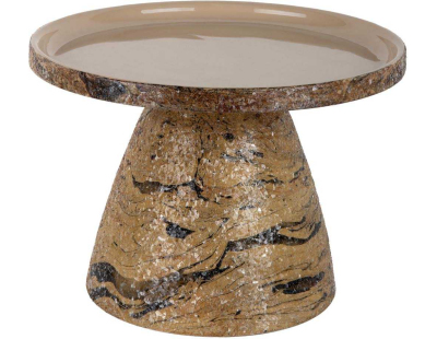 Table d'appoint en métal Mosaic Marble (Marron)
