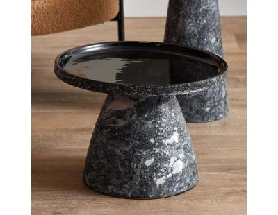 Table d'appoint en métal Mosaic Marble (Noir)