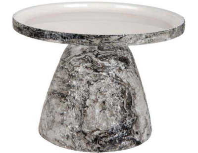 Table d'appoint en métal Mosaic Marble (Blanc)